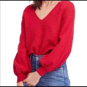 Free People Red Sweater - Size XS